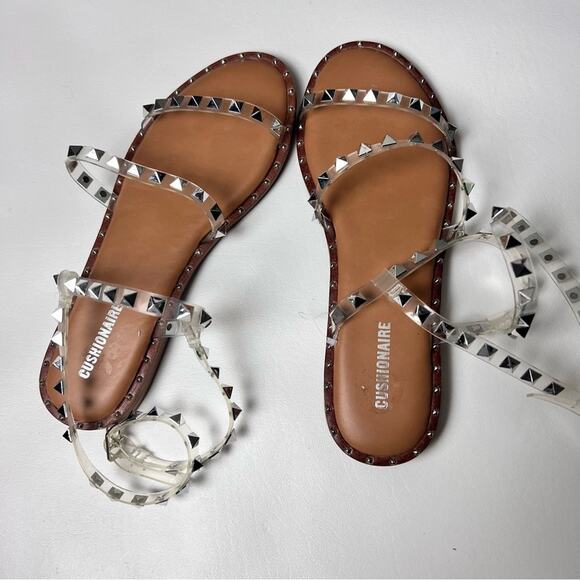 Cushionaire Women’s Tatum Clear Studded Memory Foam Sandals Sz 6.5 - Picture 5 of 7